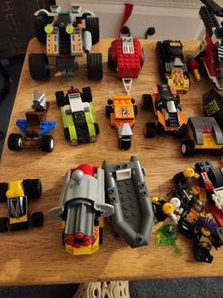 Lego figures and cars