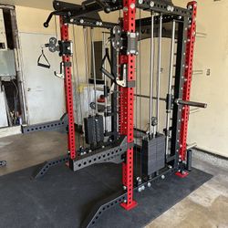 Vesta Fitness PRO SERIES Ultimate Half Rack Functional Trainer w/Smith Machine Bar | 320lb Stack | Gym Equipment | Fitness | Commercial | Squat Rack 