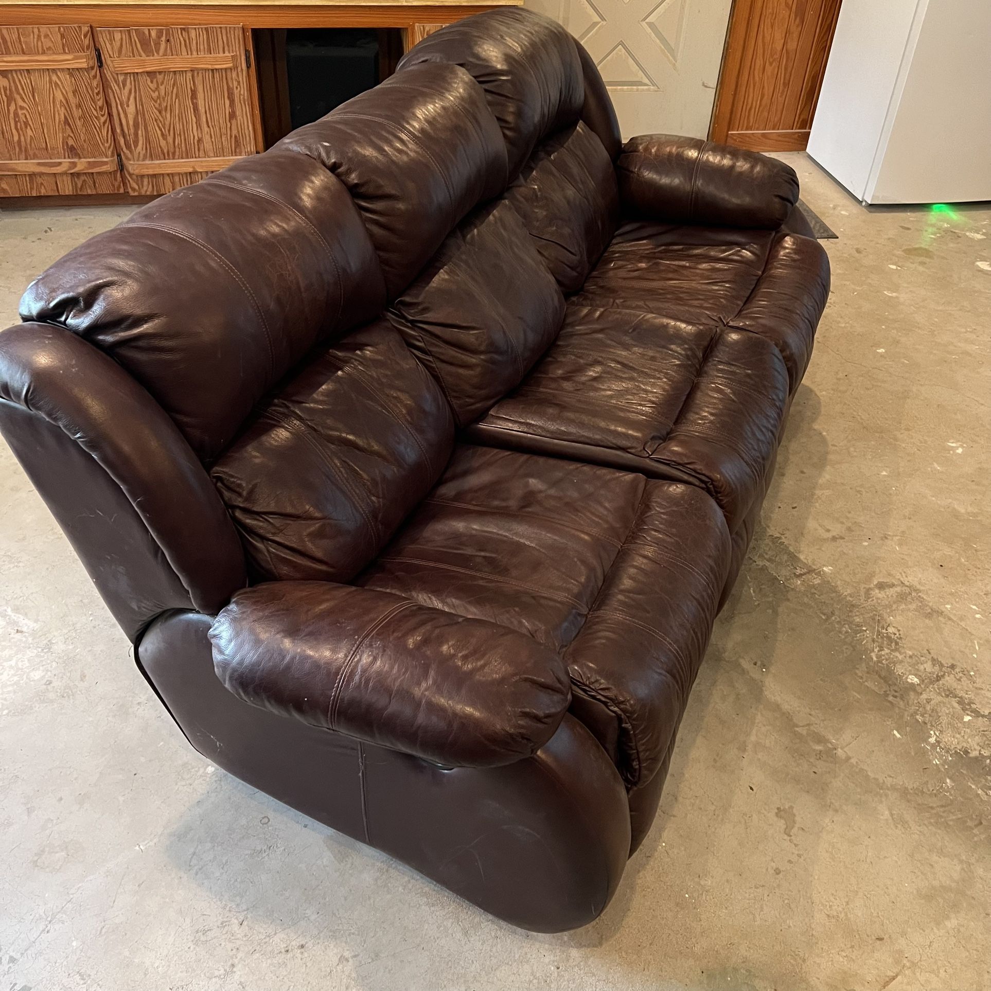 Dual Reclined 3 Seat Leather Sofa