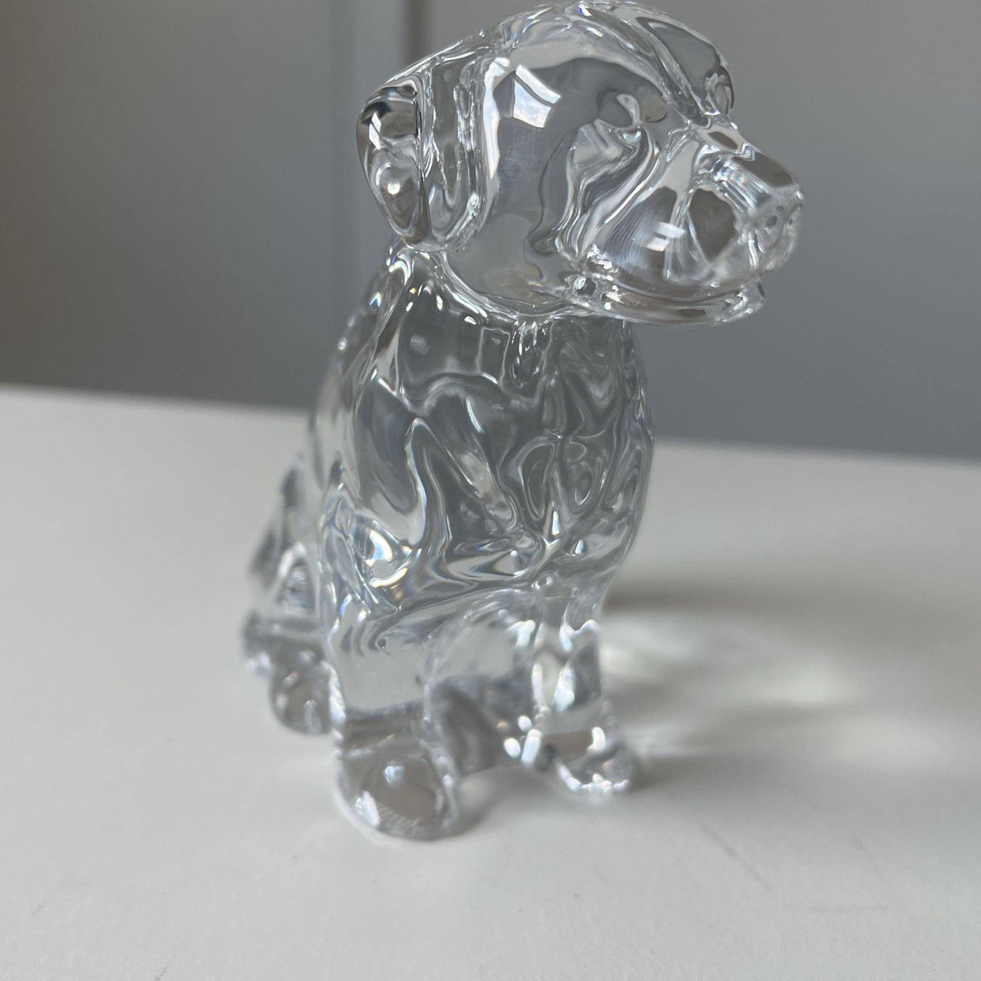 Vintage Waterford Crystal Dog Glass Decorative Labrador Retriever Sculpture Animal