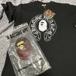 chrome heart X bape tee