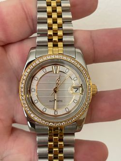 Two-tone ladies custom build 33mm date only watch