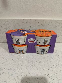 Disney Stitch Set of 4 Hand Painted Halloween Ramekins