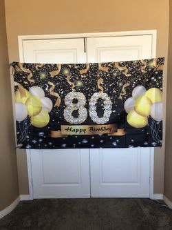 80th B-day Backdrop Banner