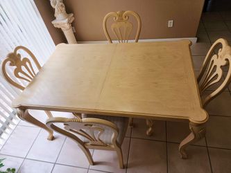 7-Piece French Provincial Dining Set — Table, 6 Chairs & China Cabinet
