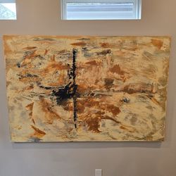 Acrylic on canvas, beautiful large-scale abstract painting by artist Luis Gemonni