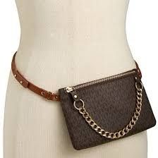 Michael Kors Logo Belt Bag With Golden Chain 5x7”