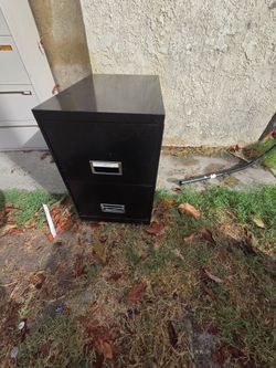 Black 2-Drawer Metal Filing Cabinet