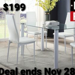 Gorgeous White 5 PC DINING SET ! SALE ENDS SOON