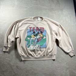 Vintage The Walt Disney Co Mickey Minnie Gym Women’s L Pink Sweatshirt 80s#2678