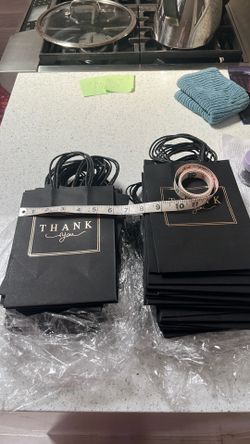 Black with gold thank you party or wedding bags