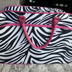Rolling Zebra Stripe Travel Bag
