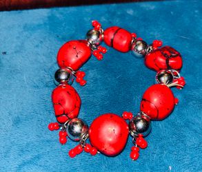 Red Turquoise  necklace n bracelet set