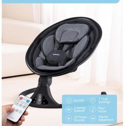 Electric Infant- Baby Rocker-Swing, Bluetooth, Remote (Black)LAREX