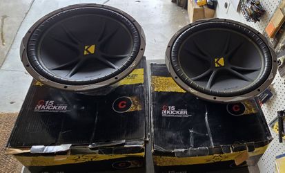Pair of Kicker Comp C15 15-Inch Subwoofers (4-Ohm) - New in Box