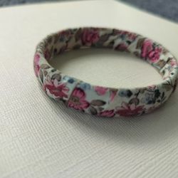 Fabric Wrapped Vintage Floral Bracelet 