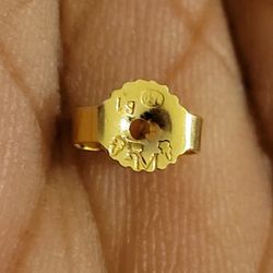 750/18kt Gold Single Earring Backing 