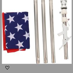Outdoor American Flag Set 