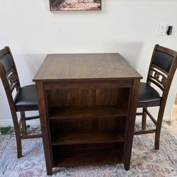 Living Spaces Counter-Height Table w/ Storage + 2 Chairs