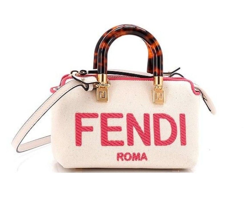 Fendi
Logo By The Way Top Handle Bag Embroidered Canvas Mini