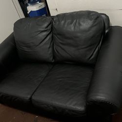 Small Leather Love Seat 