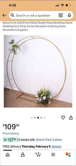 Gold 8 feet Metal Double Hoop Backdrop Stand