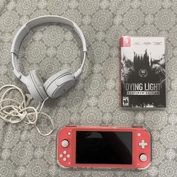 Nintendo Switch Lite With Game And Headphones And Case 