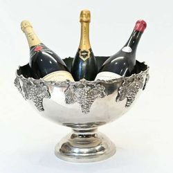 Silver Punch Bowl Wine Cooler Serving Bowl Vintage 