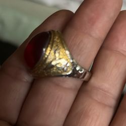 Men's  Gemstone Ring Exquisite Red Adjustable