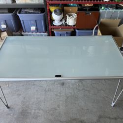 Glass Table - Good Condition - 31” Deep x 62” Long x 29” Tall