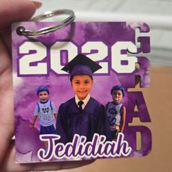 Double sided graduation key chains