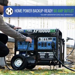DuroMax XP10000HX 10,000-Watt 439cc Electric Start Dual Fuel Hybrid Portable Generator w/ CO Alert