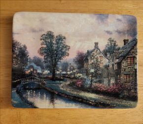 RARE Thomas Kinkade "Lamplight Lane" Rectangular Porcelain Collector Plate - MINT Condition! $20 OBO!