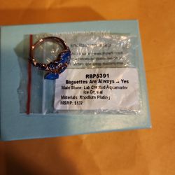 Park Lane Aquamarine Baguette Ring