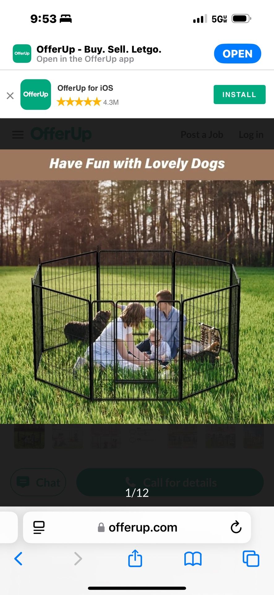 Dog Playpen Outdoor, 8-Panels Dog Pen Large Indoor Metal Puppy Pet Playpen for Small Dogs Iron Run Fence, Blackn