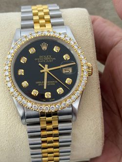 Rolex 36mm DateJust Black Diamond Dial Quickset