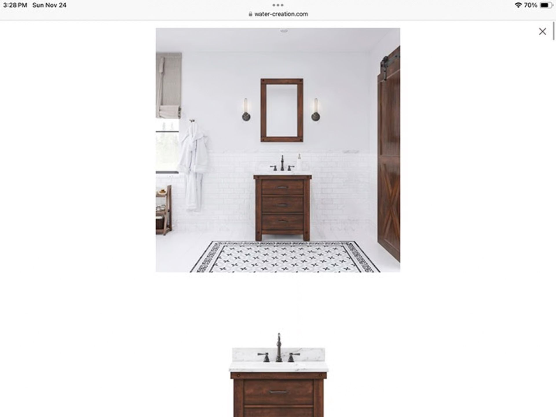 Water Creations ABERDEEN-M-2436RS Espresso Vanity Mirror 36” X 24”