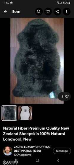 Sheepskin rug dark brown
