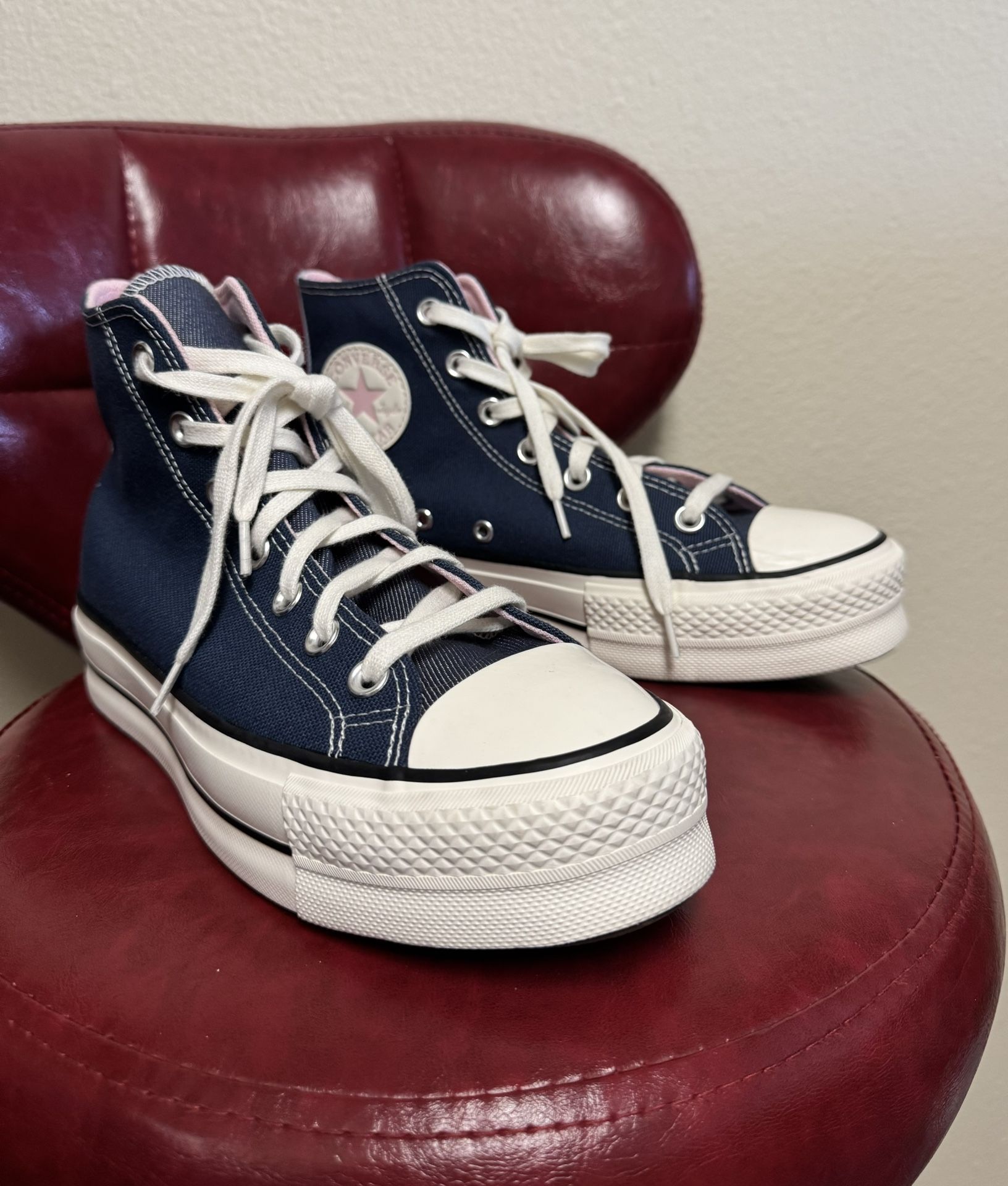 Womens Converse Chuck Taylor All Star Hi Lift Color-Pop Sneaker Navy Sunrise 7,5