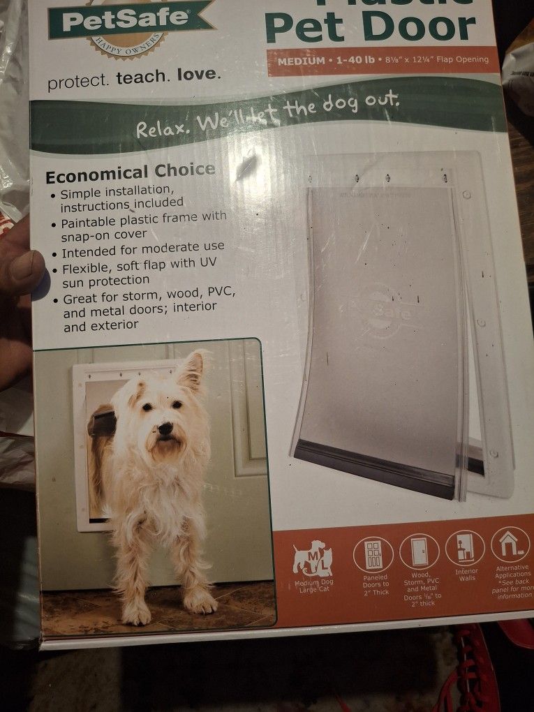 Meduim Sized Dog Door( New) Sealed.some Use For Cats And Chickens Also