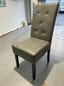 Set Of 4 Grey Upholstered Accent Chairs - Gently Used (Good Condition) 