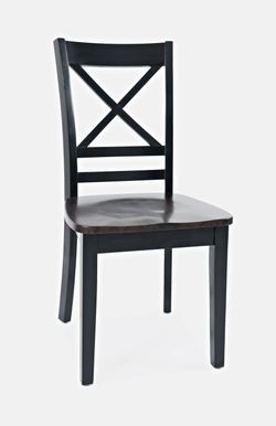 Asbury Park Black/Autumn Brown X Back Chair (Set of 2)