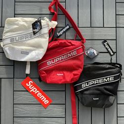 Supreme Shoulder Bag FW23 Black, Red And White