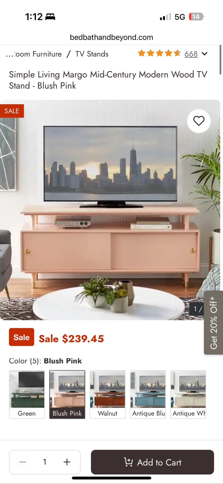 Pink TV Stand
