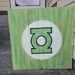 Handpainted Green Lantern Sign