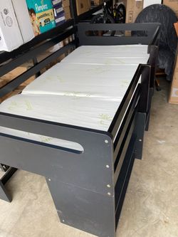 Twin bed and mattress