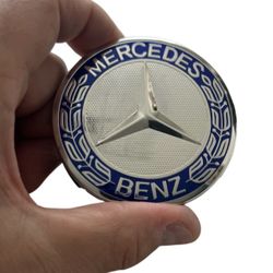 Light Blue Mercedes-Benz Style Wheel Center Caps 
