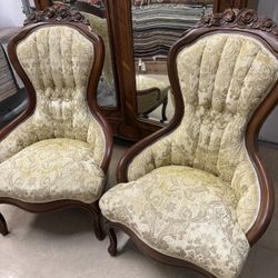 Two Matching Antique Chairs 