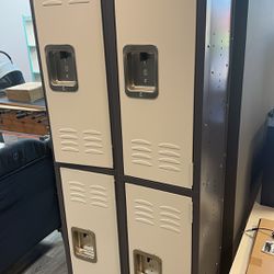 😀 Metal Storage Locker, Lockable Employees Metal Locker with 2 Doors, 65.98" Height Steel Locker for Home, Dressing Room, Office, Gym (Grey White)