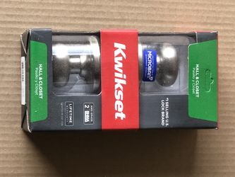 NEW in packaging, Kwikset Hall/Closet Passage Door Knob with Microban